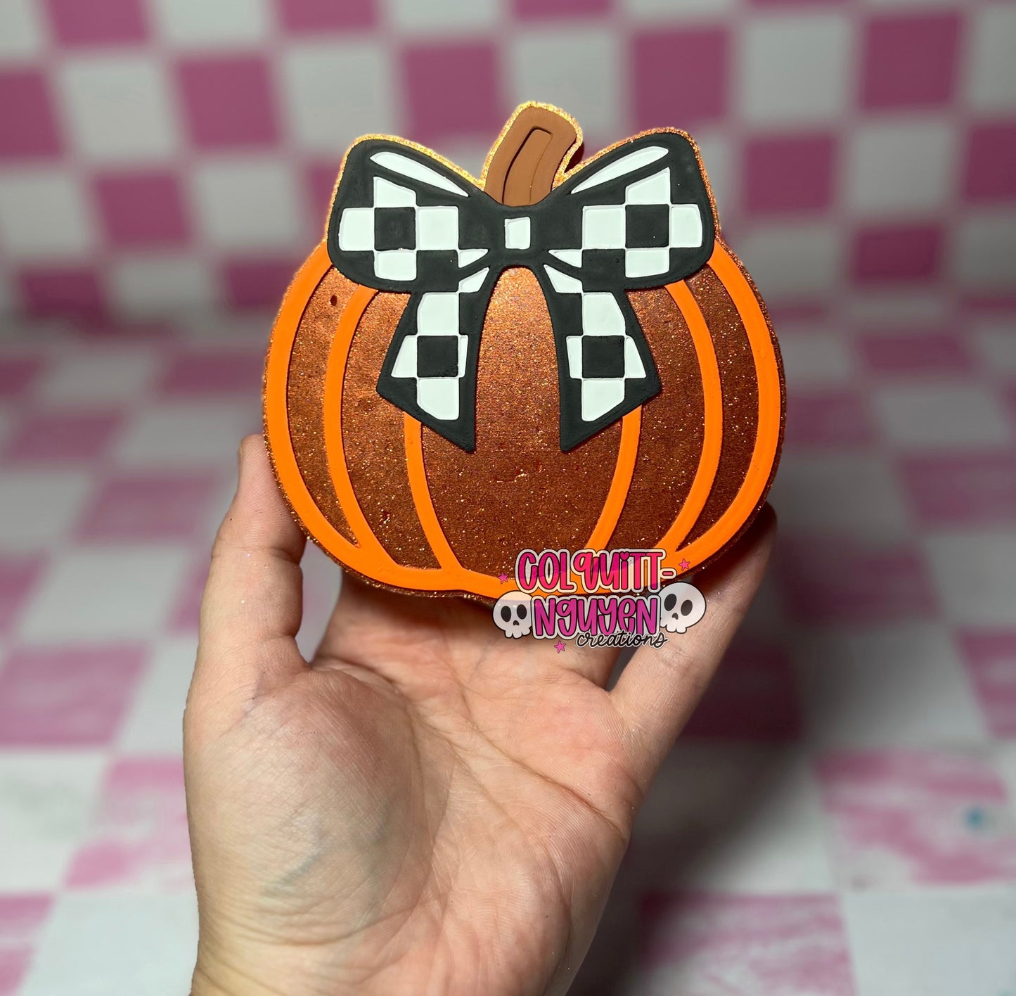 Checkered Bow Pumpkin V2