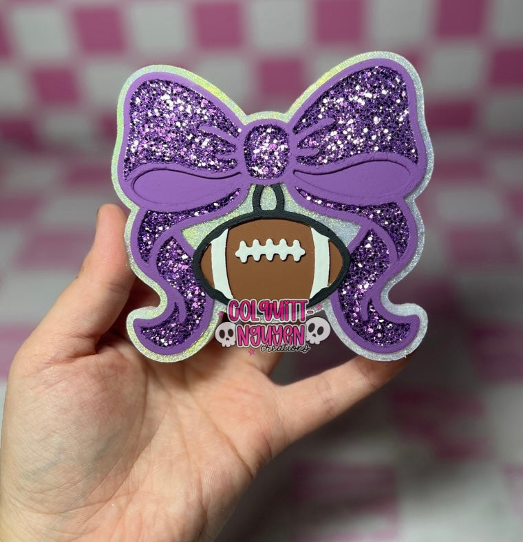 Football Charm W Bow
