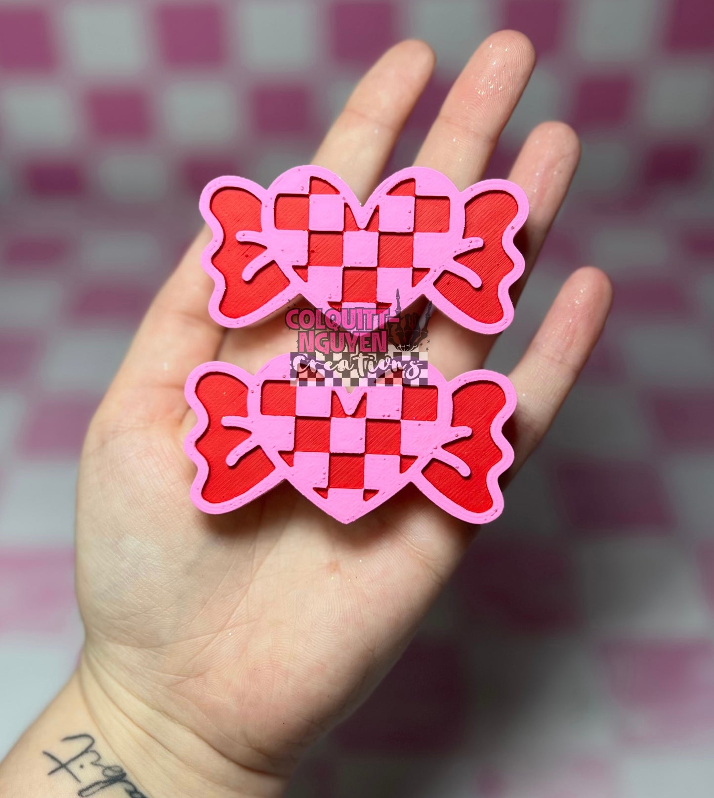 Checkered Candy Heart Vent Clips