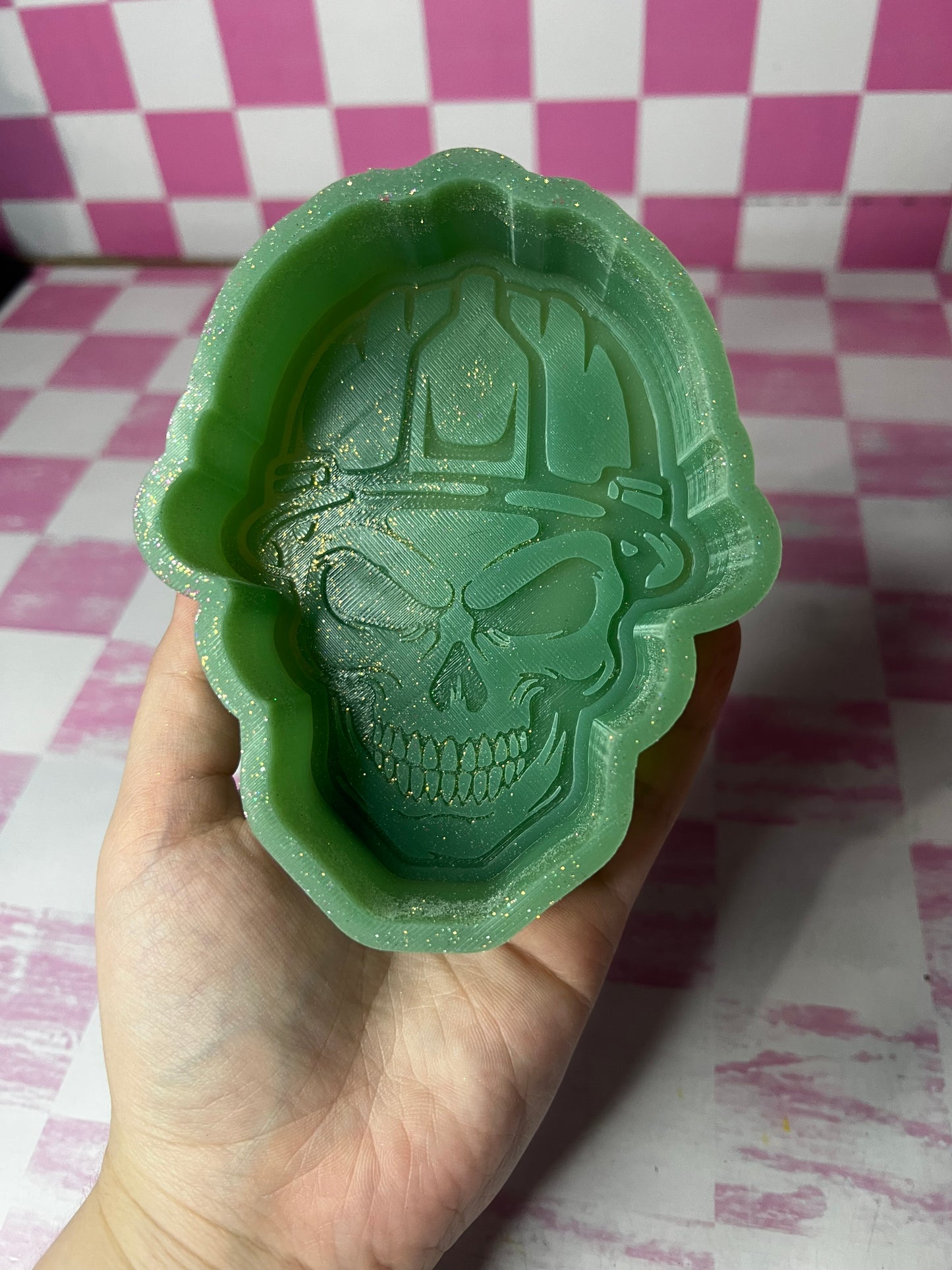 skull w helmet - southern glitter