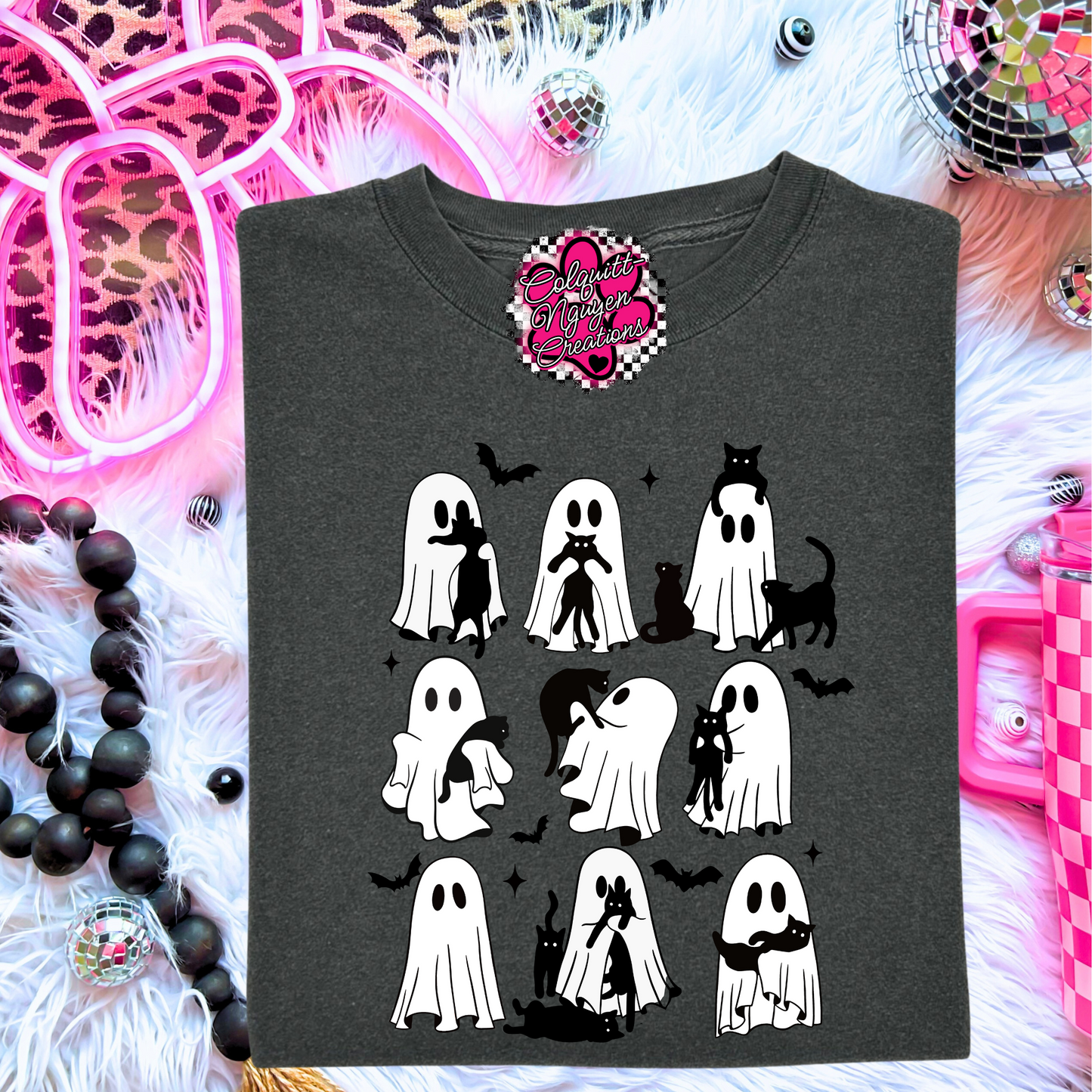 Ghosts With Kitties Tee