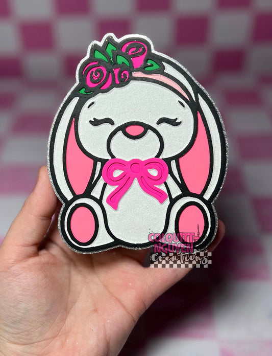 Floppy Eared Bunny With Floral Headband