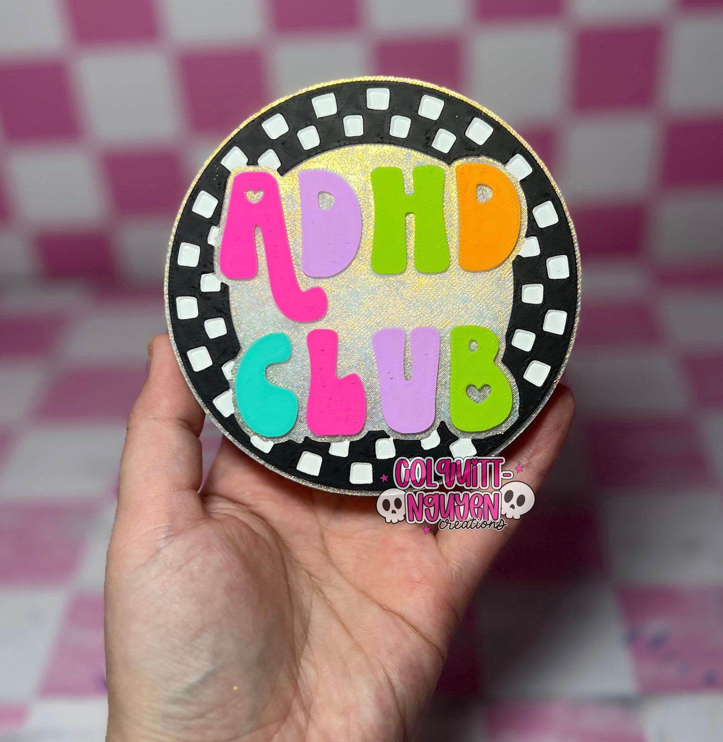 ADHD Club Checkered Round