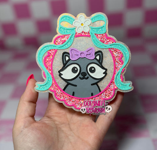 Raccoon Frame W/ Bow