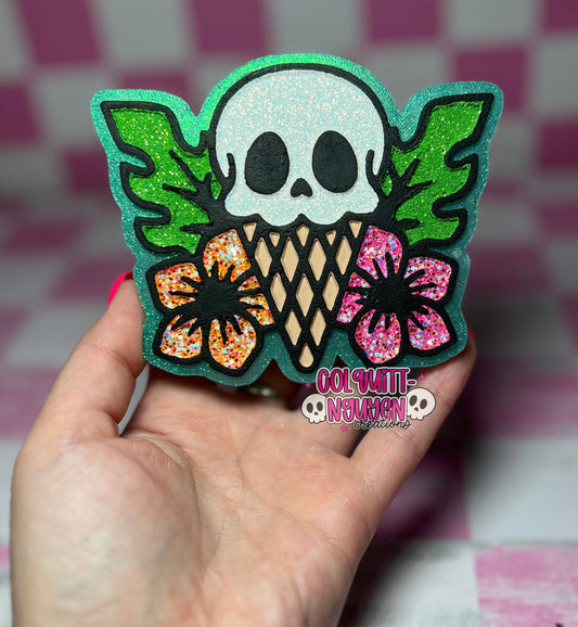 Summer Skull Ice Cream Cone