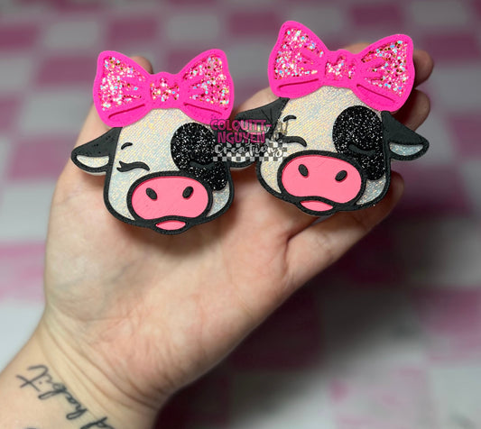 Cow Head W/ Bow Vent Clips