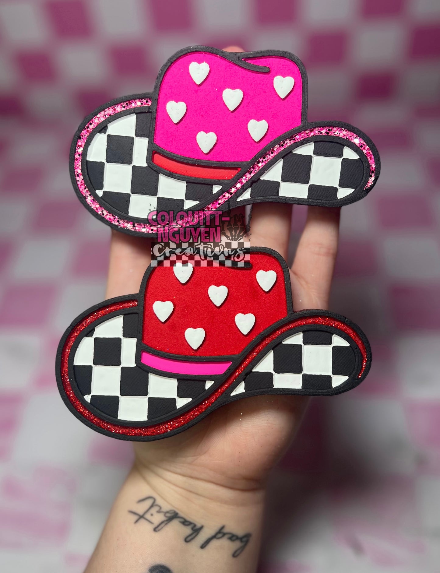 Checkered Valentines Cowboy Hat