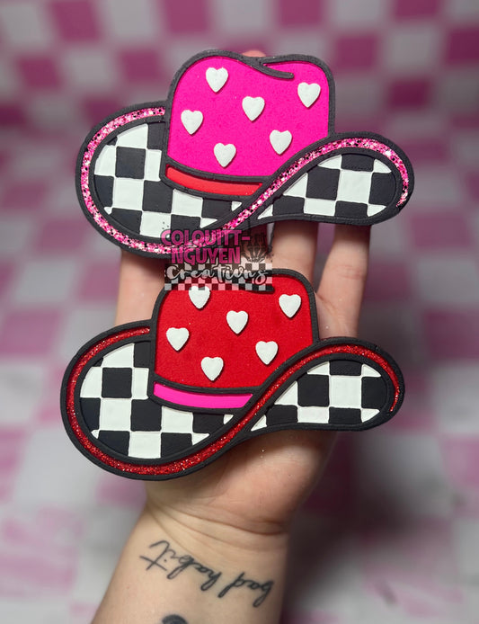 Checkered Valentines Cowboy Hat
