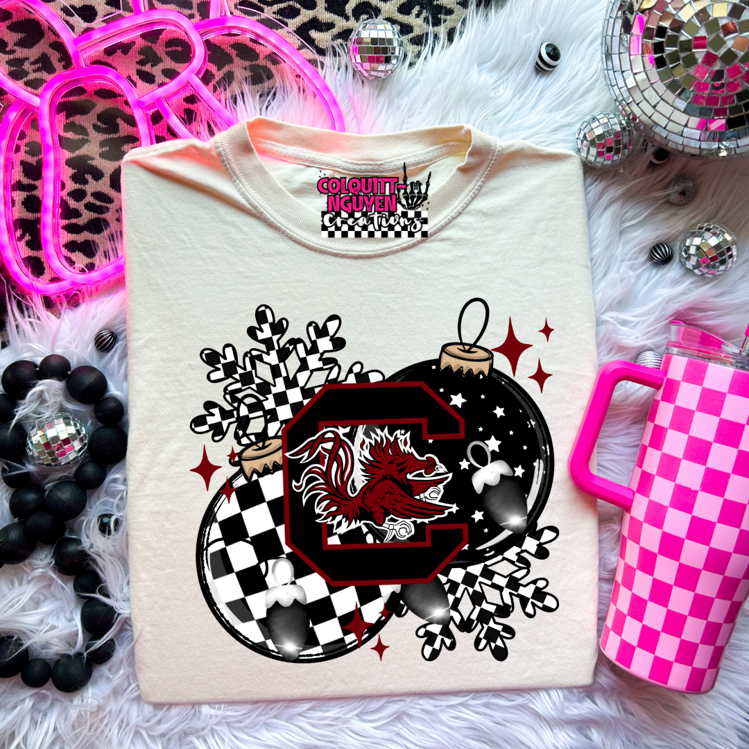 Checkered Ornament - Gamecocks
